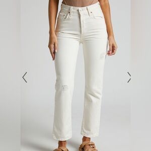 NWT Levi's 501 Original Ecru Cropped Jeans